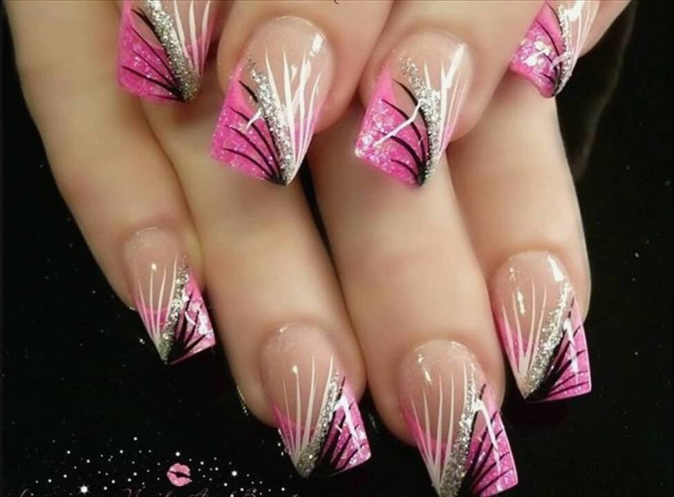 pink nail extension design