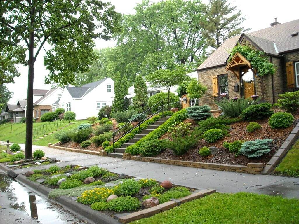 Front Yard Landscaping Ideas Street footpath Front Yard Landscaping with Stairs
