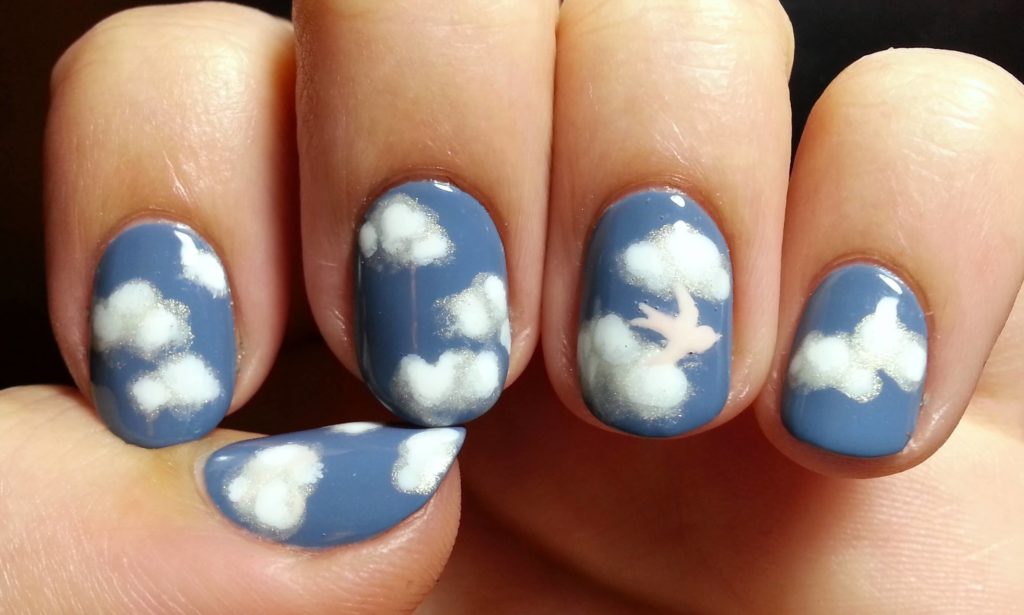 Colorful Clouds Nail Art