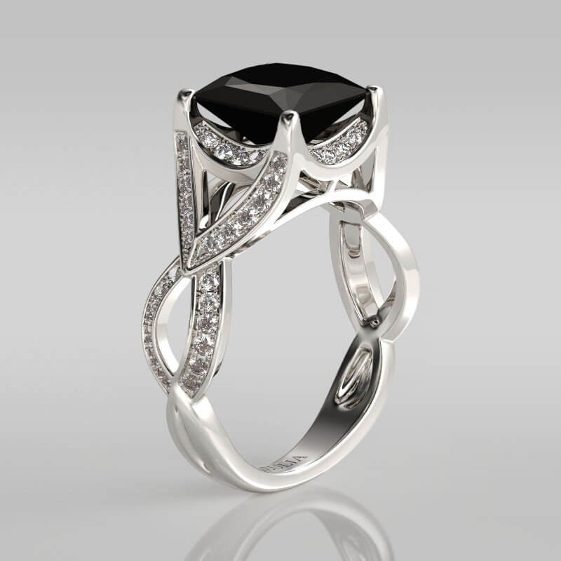 Handcuff Black Diamond Ring