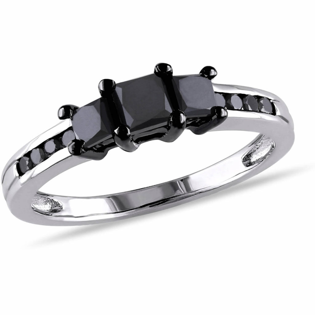 Princess Cut Black Diamond Ring