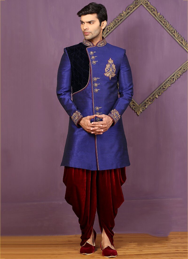 Purple Velvet Sherwani