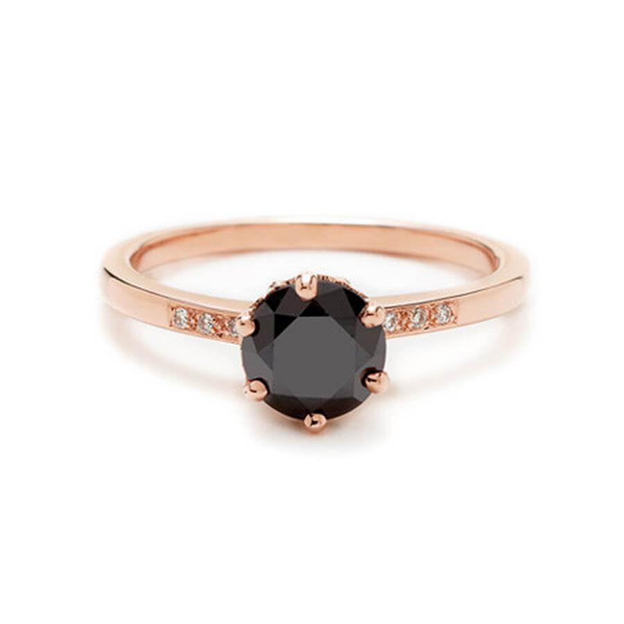 Rose Gold Black Diamond Ring