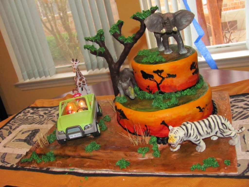 Safari Themed Animal Cake