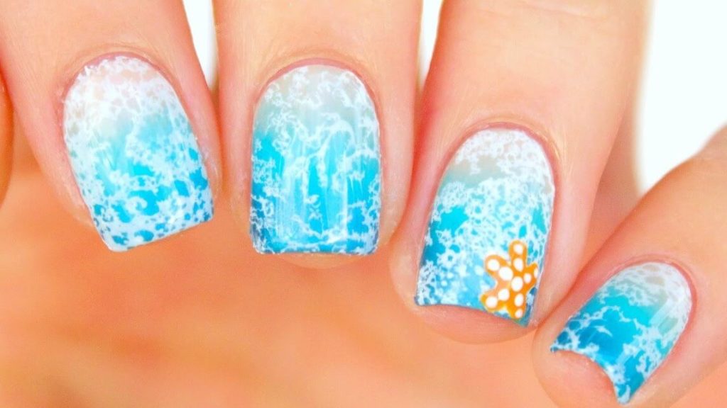 Water Spotted Beach Nails