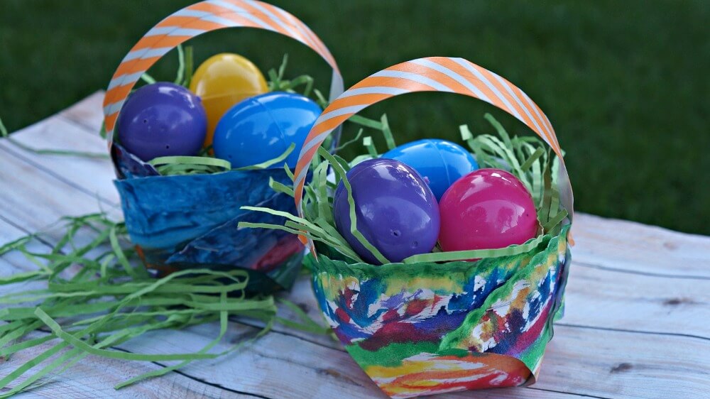 3D Paper Plate easter crafts Basket Idea