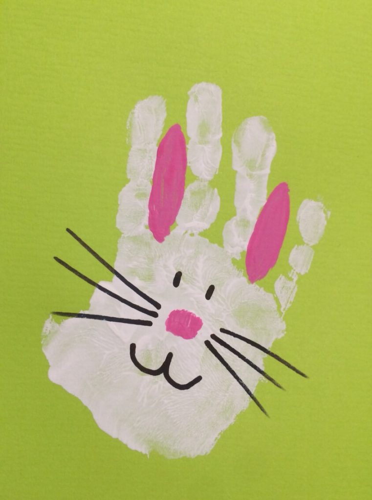 Bunny Rabbit Hand Print easter crafts