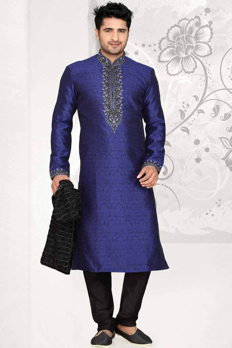 Elegant Silk Jacquard Jacket with Kurta Set Indo Western Dresses