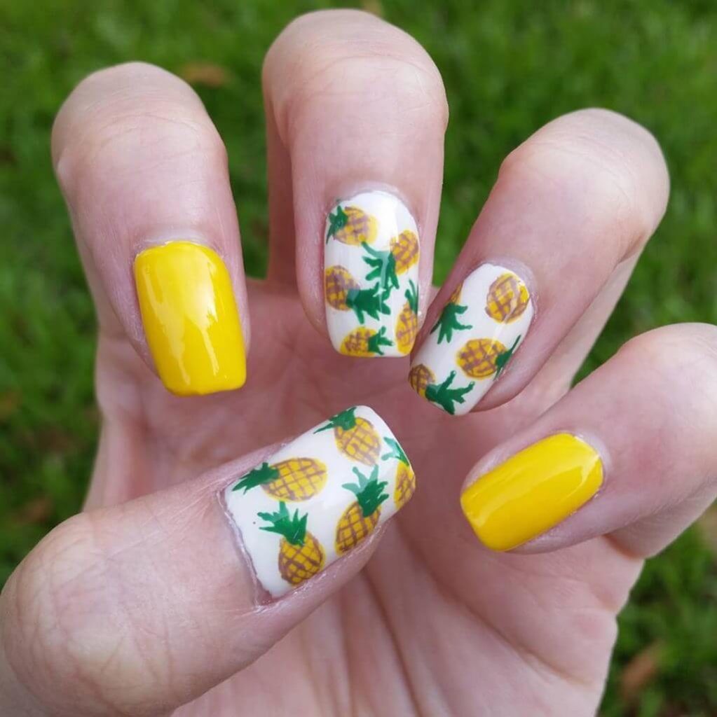 Pineapple Summer Nail Designs