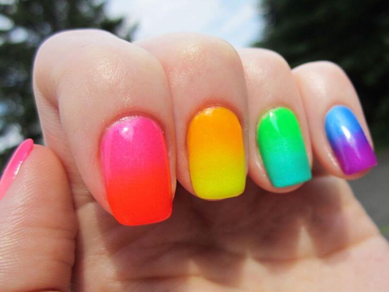 Rainbow Blur nail designs 2018