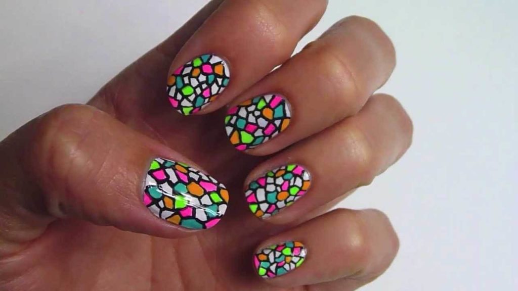 Stained Glass nail designs 2018