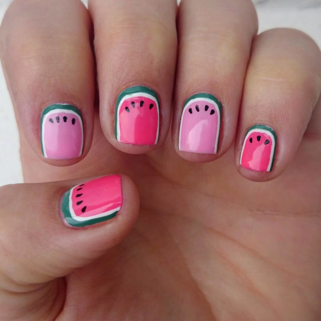 Watermelon Accent nail designs 2018