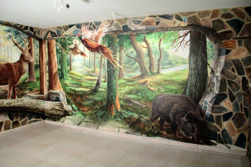 3D Wall Hunting Theme Hand wall paint