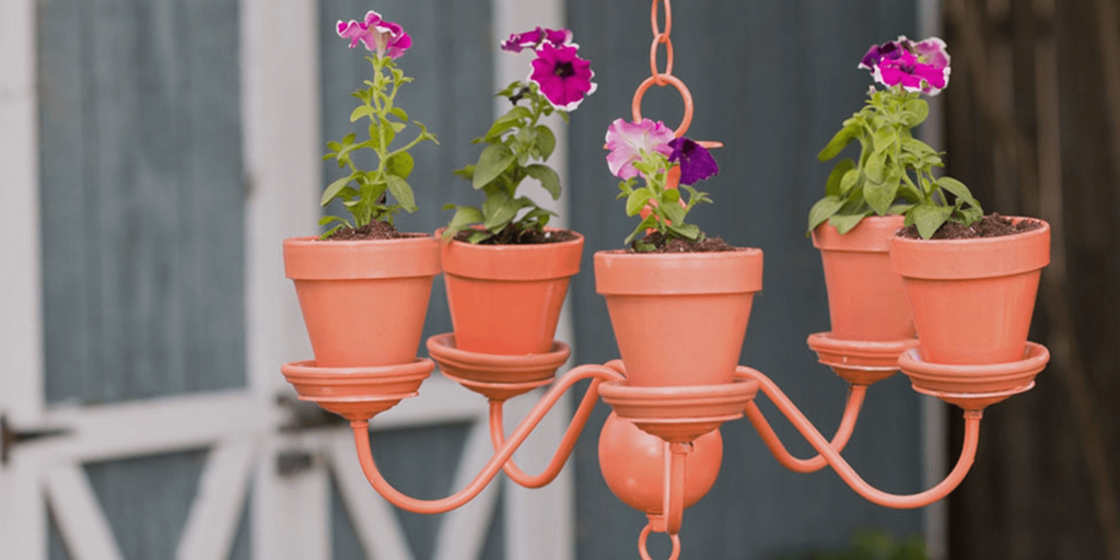 Chandelier diy flower pot