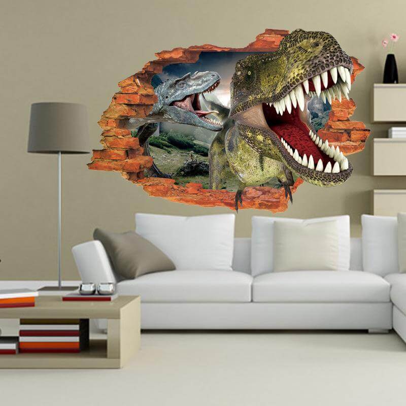 Cool 3D Dinosaur wall paint