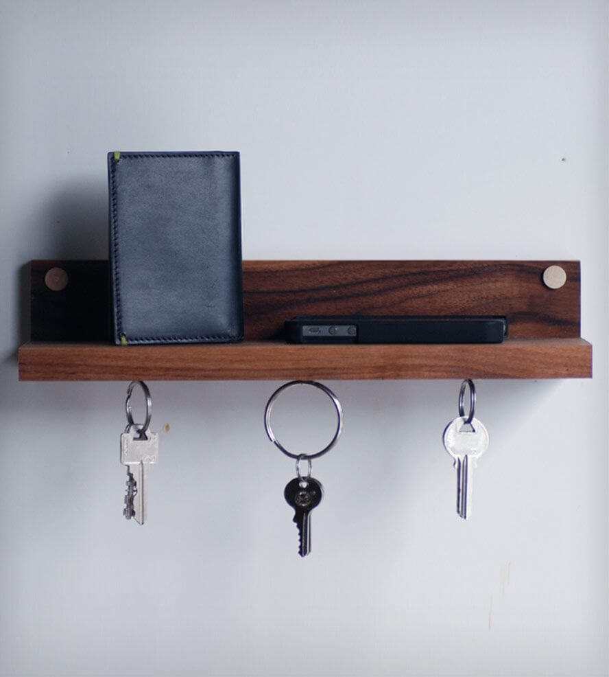 Magnetic rail wooden diy Key Holder