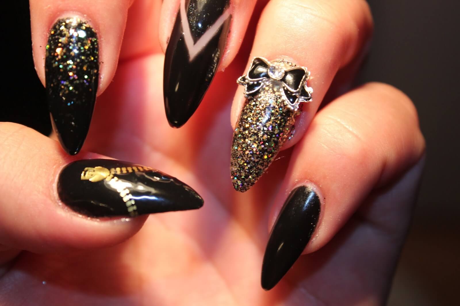 6. Timeless Black and White Nail Extensions - wide 4
