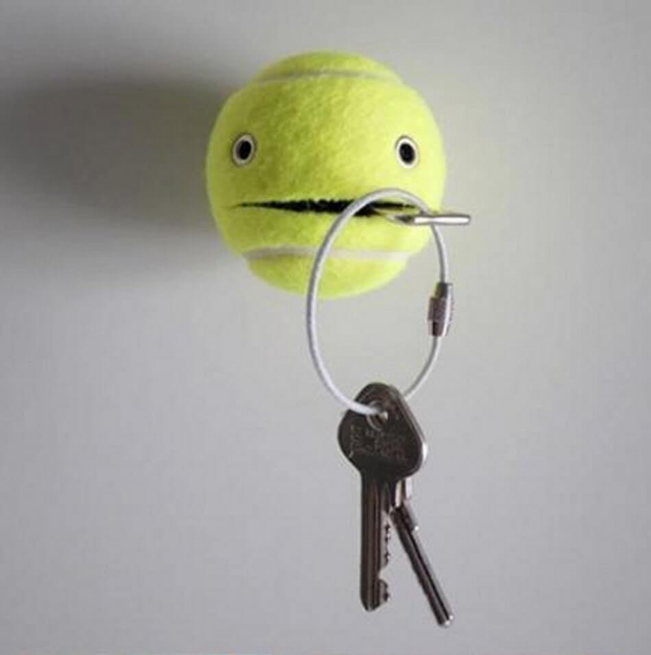Tennis ball as a diy Key Holder