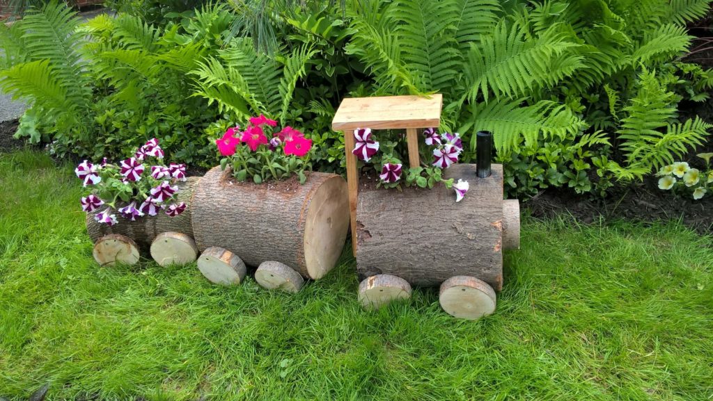 Tree Stump diy flower pot