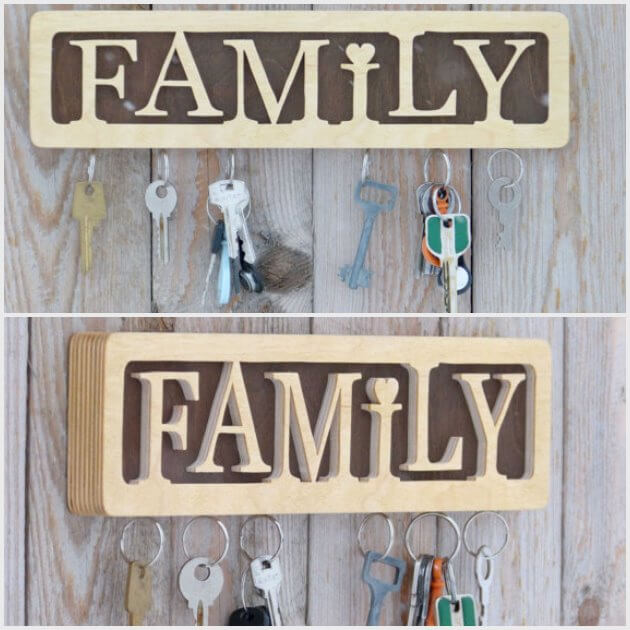 Family words diy Key Holder