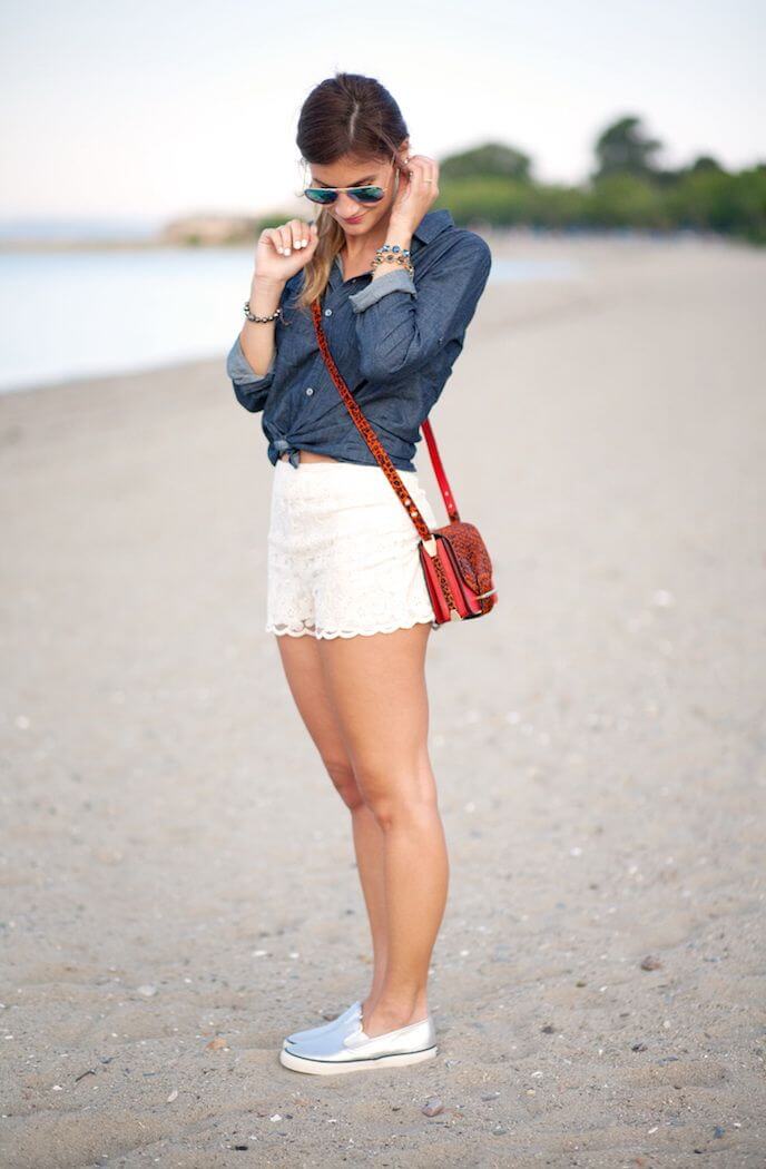 white shorts outfit ideas