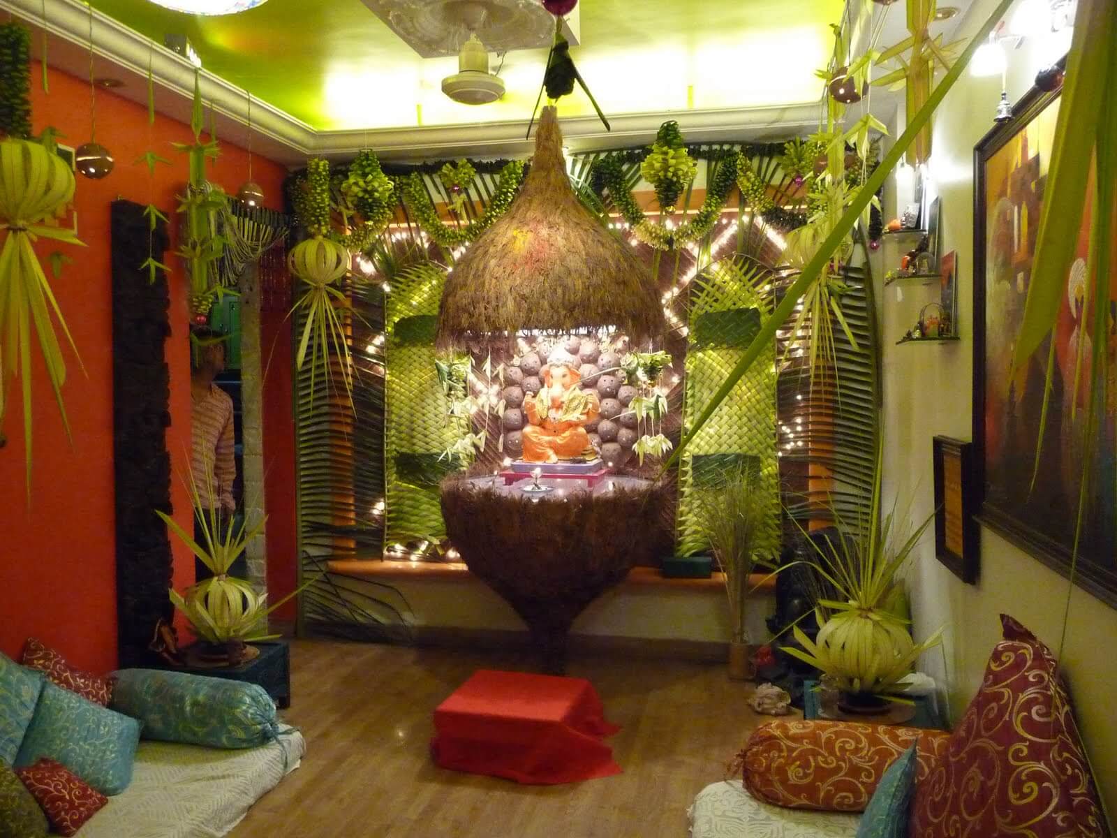 ganpati decoration at home