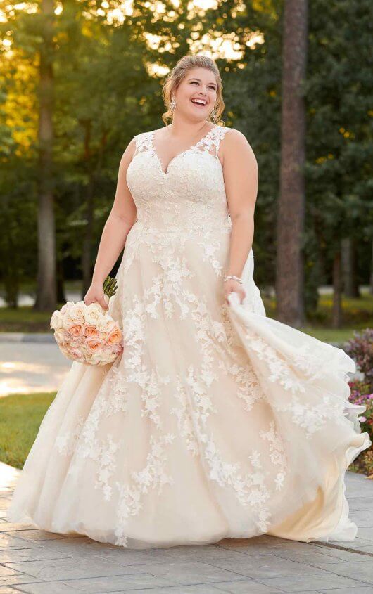 A-Line Plus Size Wedding Gown