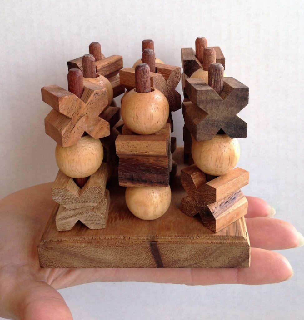 Brain Training Wooden Puzzles Increase Productivity - 3D Tic Tac Toe