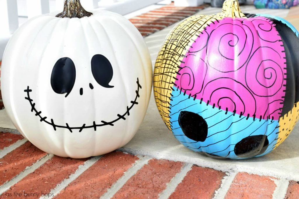 Unique Artistic White Painted Pumpkins and colorful Pumpking 