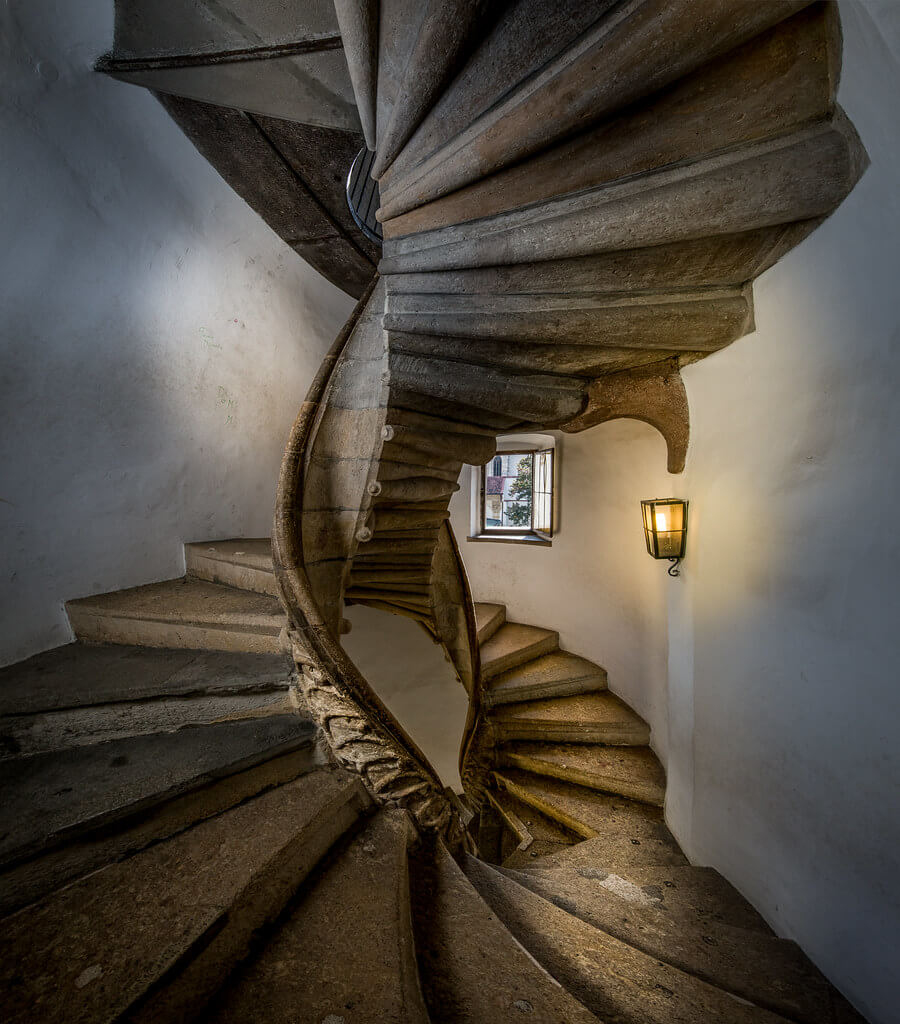 Double Spiral stairs in Graz, Austria