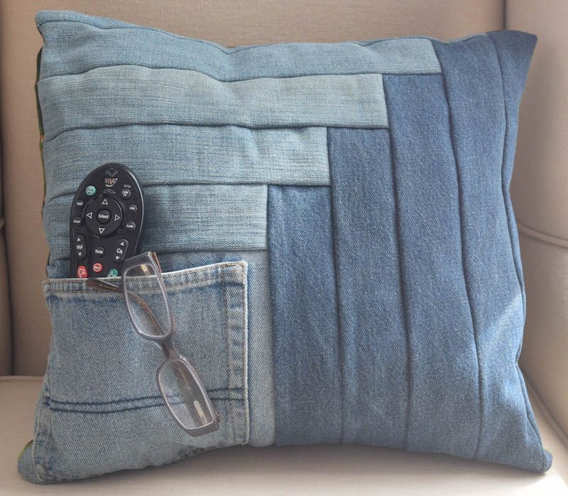 Denim Jeans Pocket Pillow