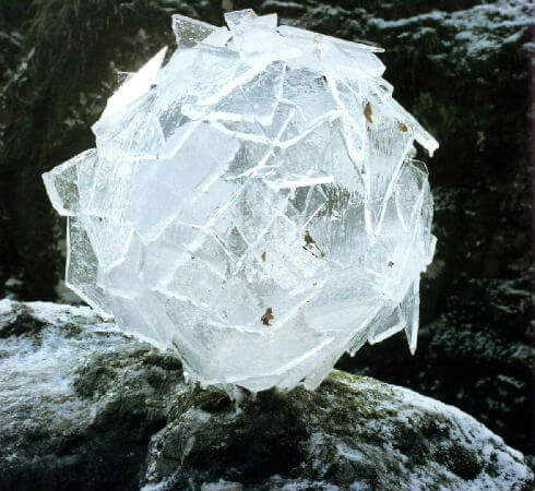 An ice ball artwork created by nature artist Andy Goldsworthy.