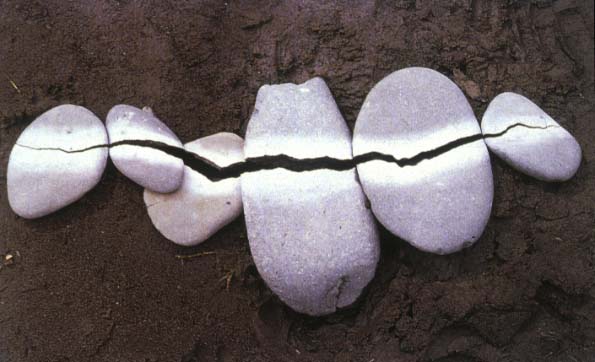 Nature artist Andy Goldsworthy's land art - an arrangement of pebbles and stones by Anthony Goldsworthy