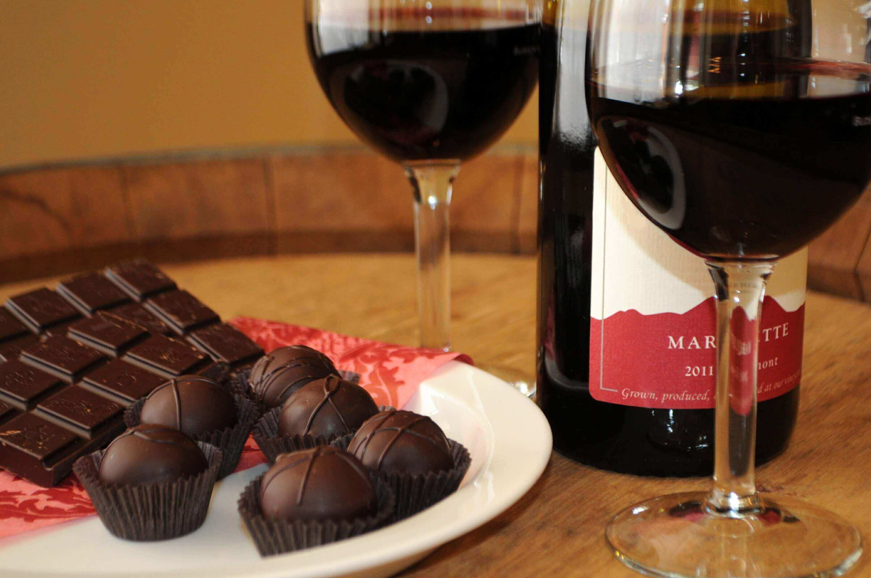 Enjoy a wine and chocolate tasting 