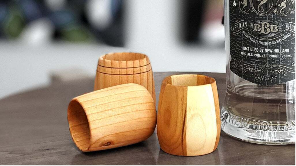 Wooden shot glass 