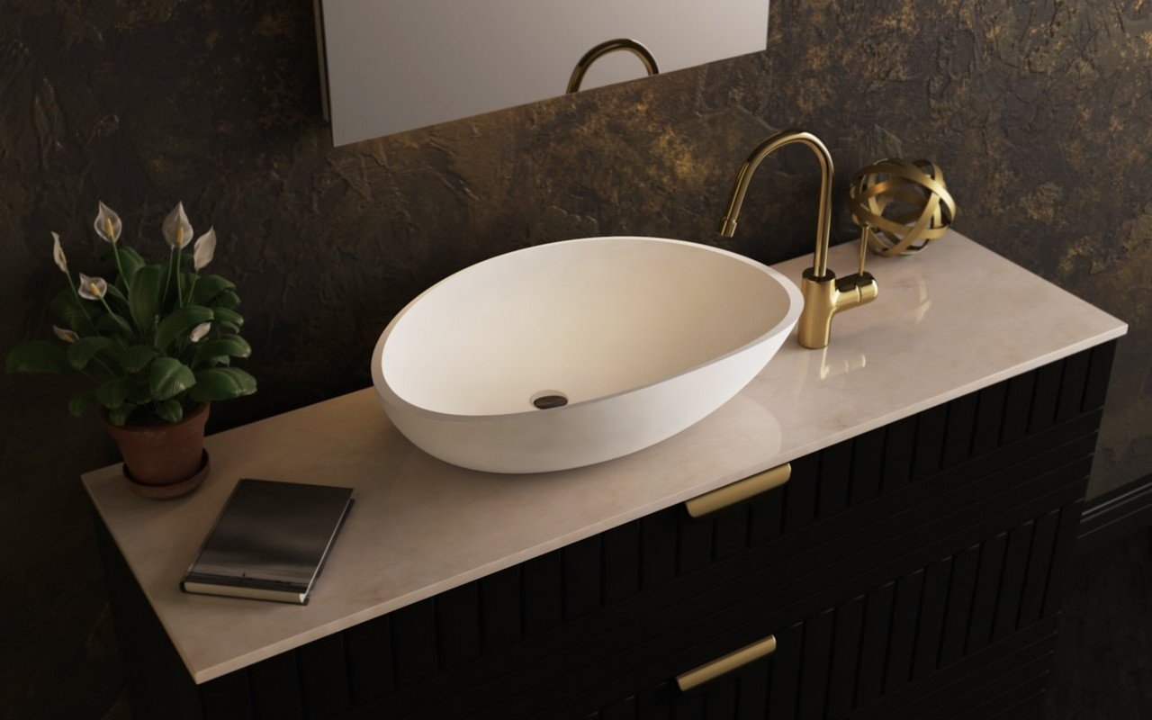 white round vessel bathroom sinks