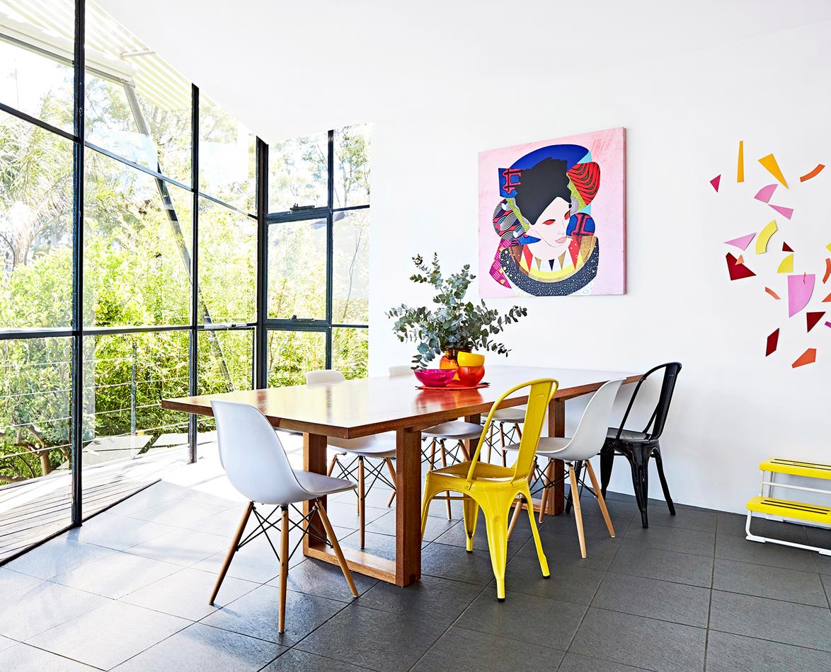 mismatch chair around a kitchen table