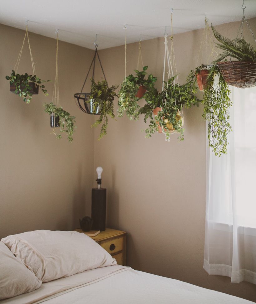 decorate bedroom with plants