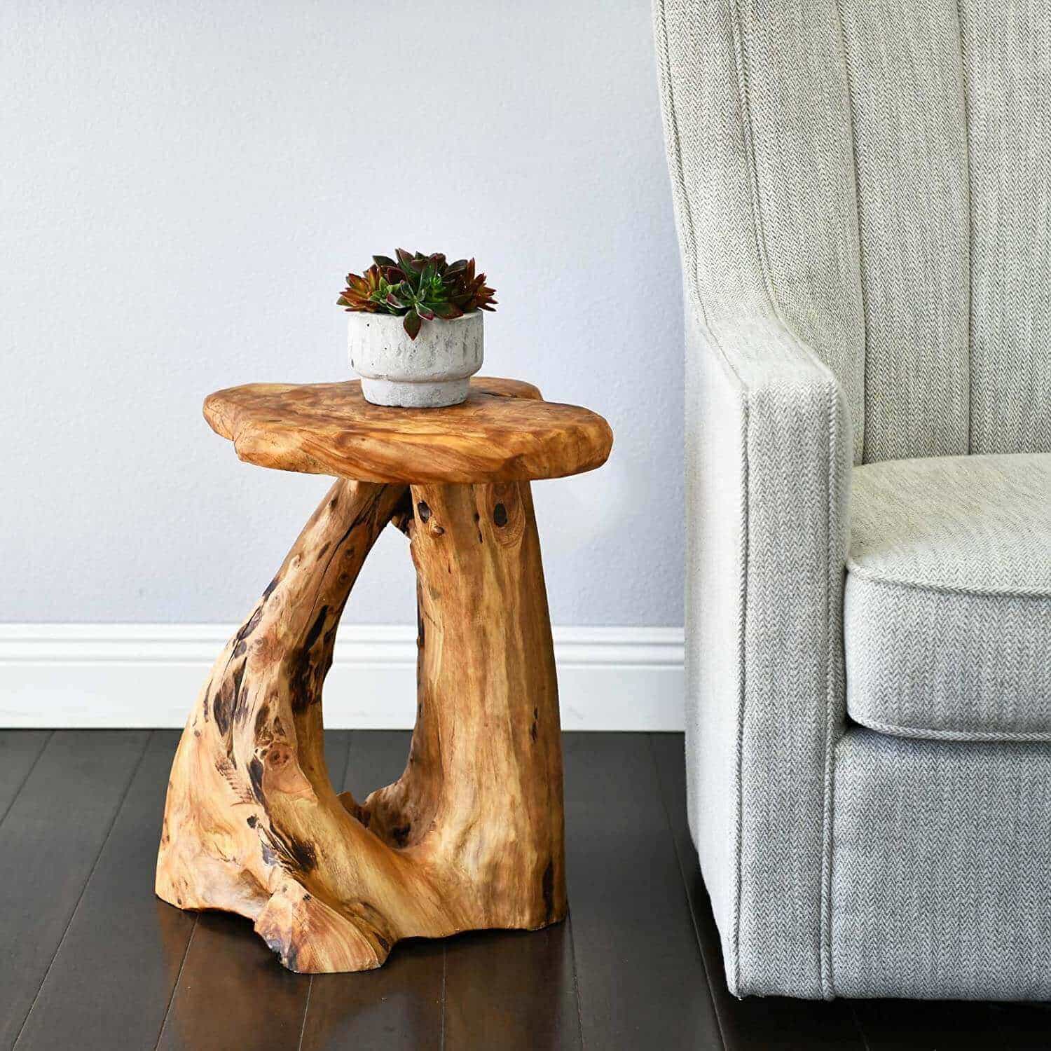 tree stump side table