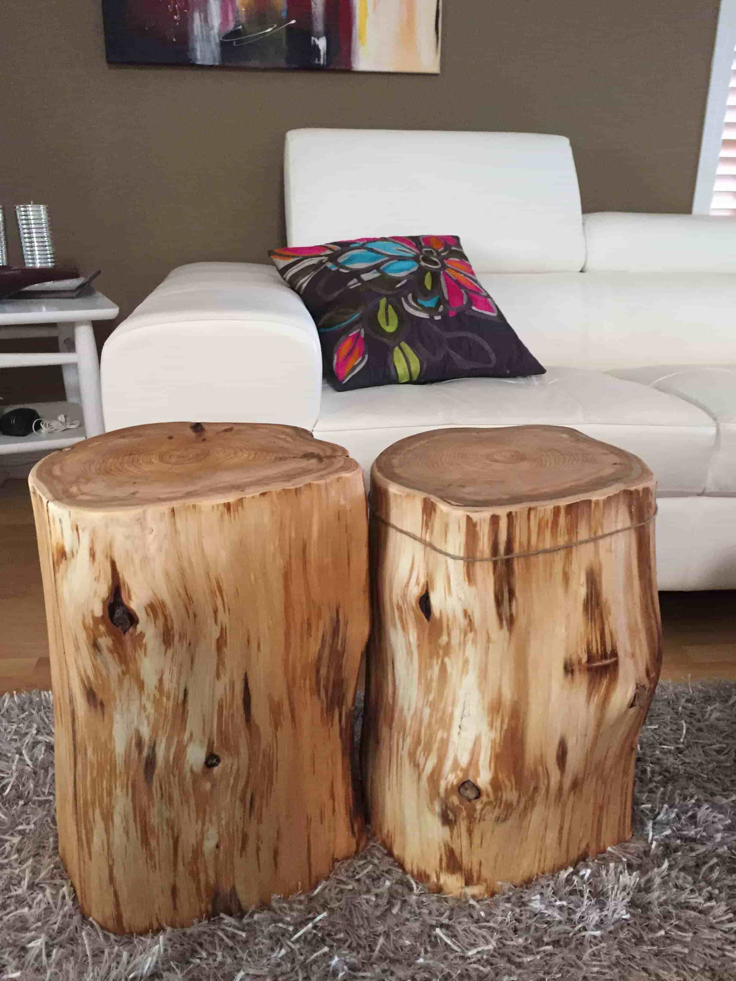 tree stump side table