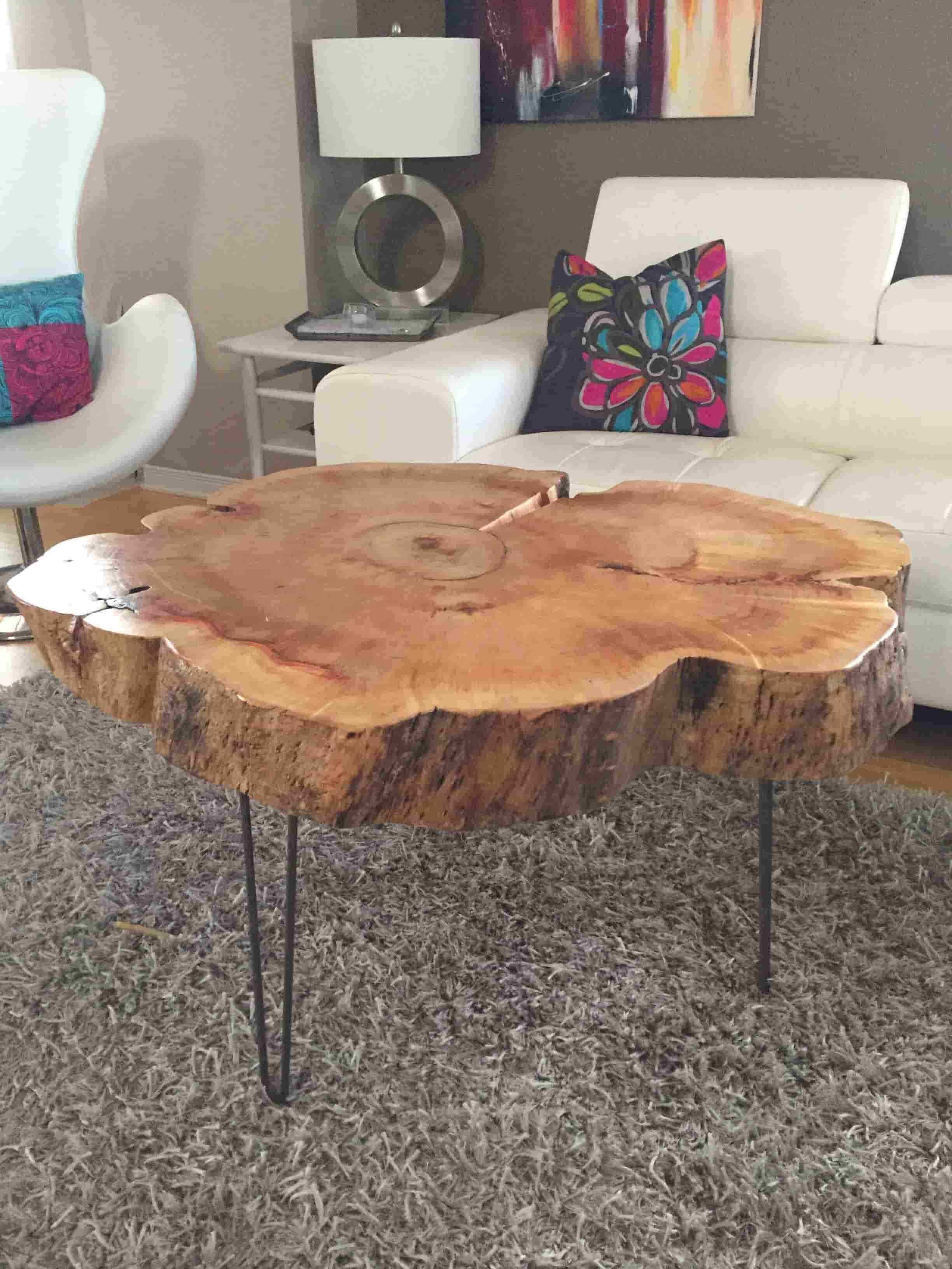 tree stump side table