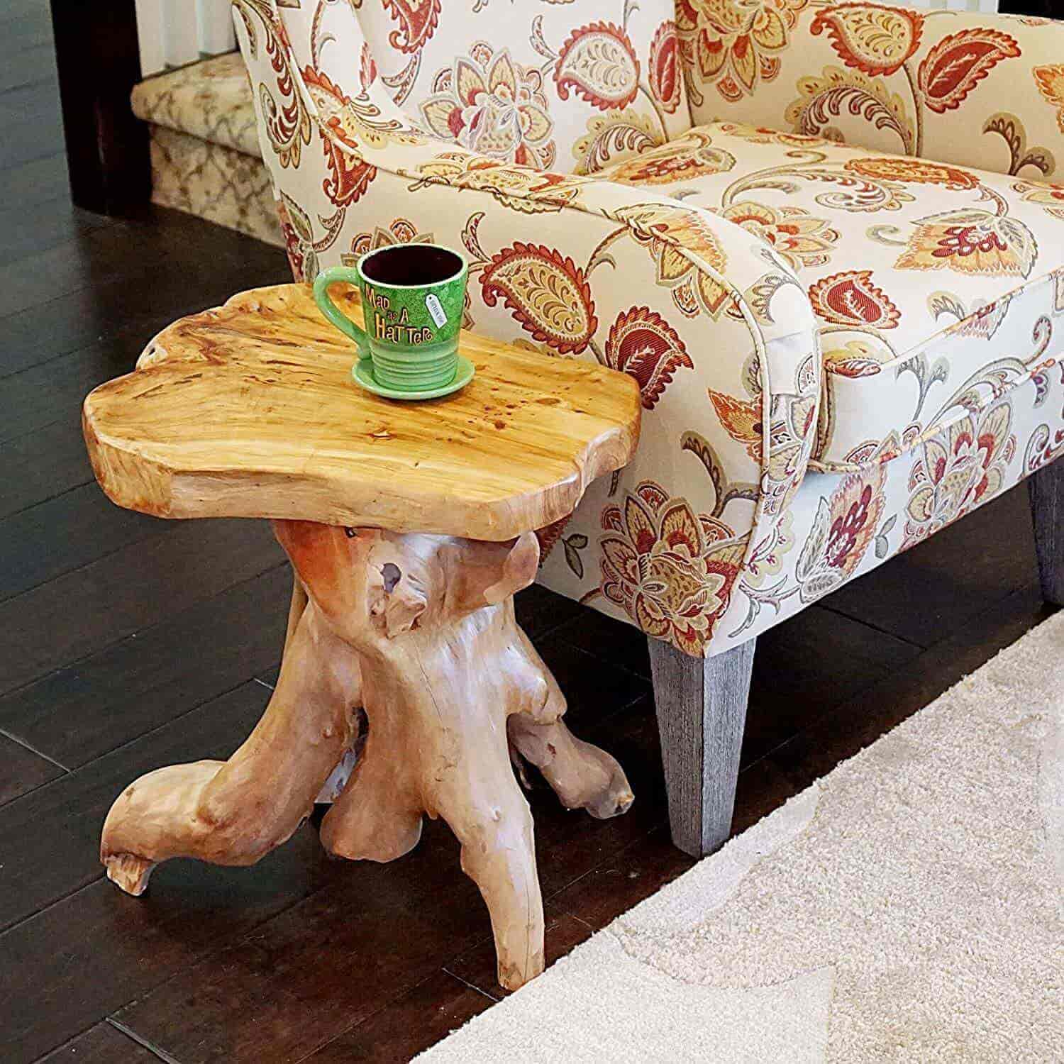 tree stump side table