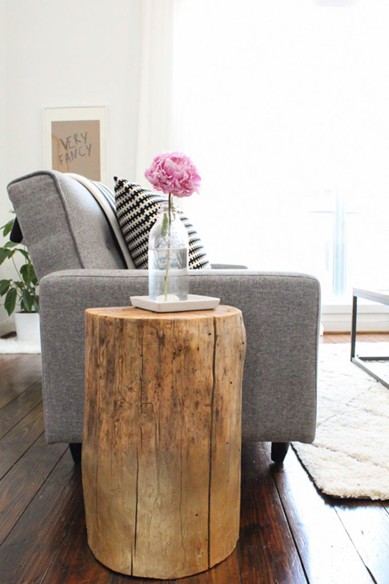 tree stump side table