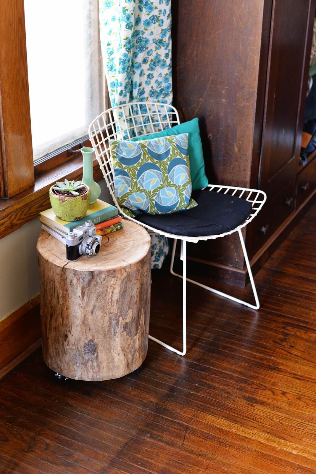 tree stump side table