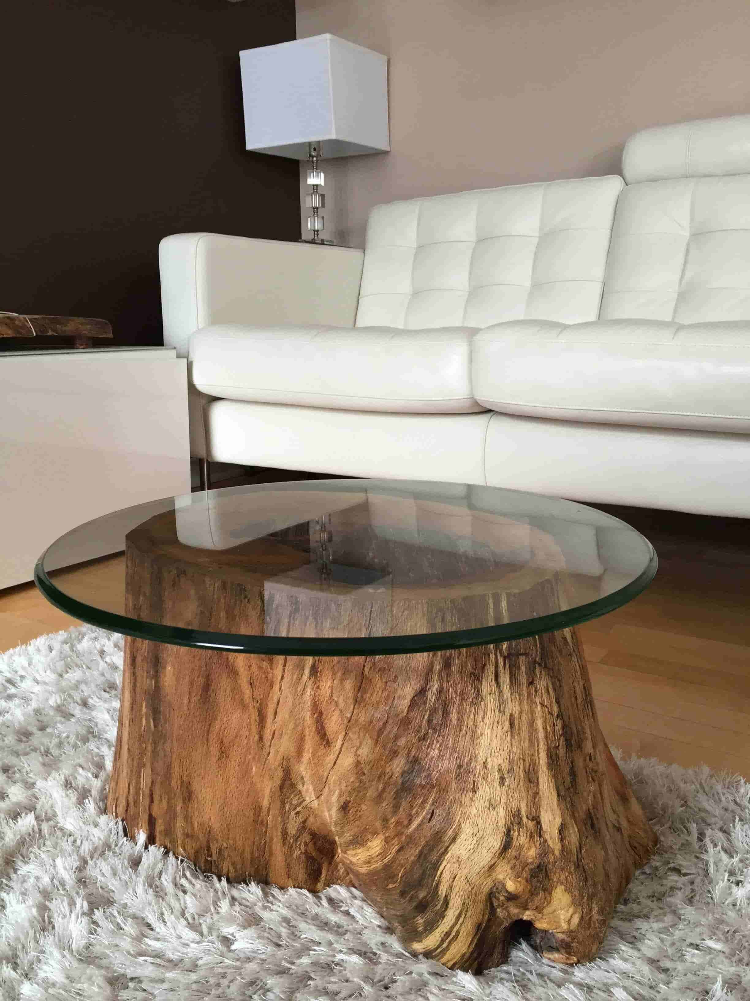 tree stump side table