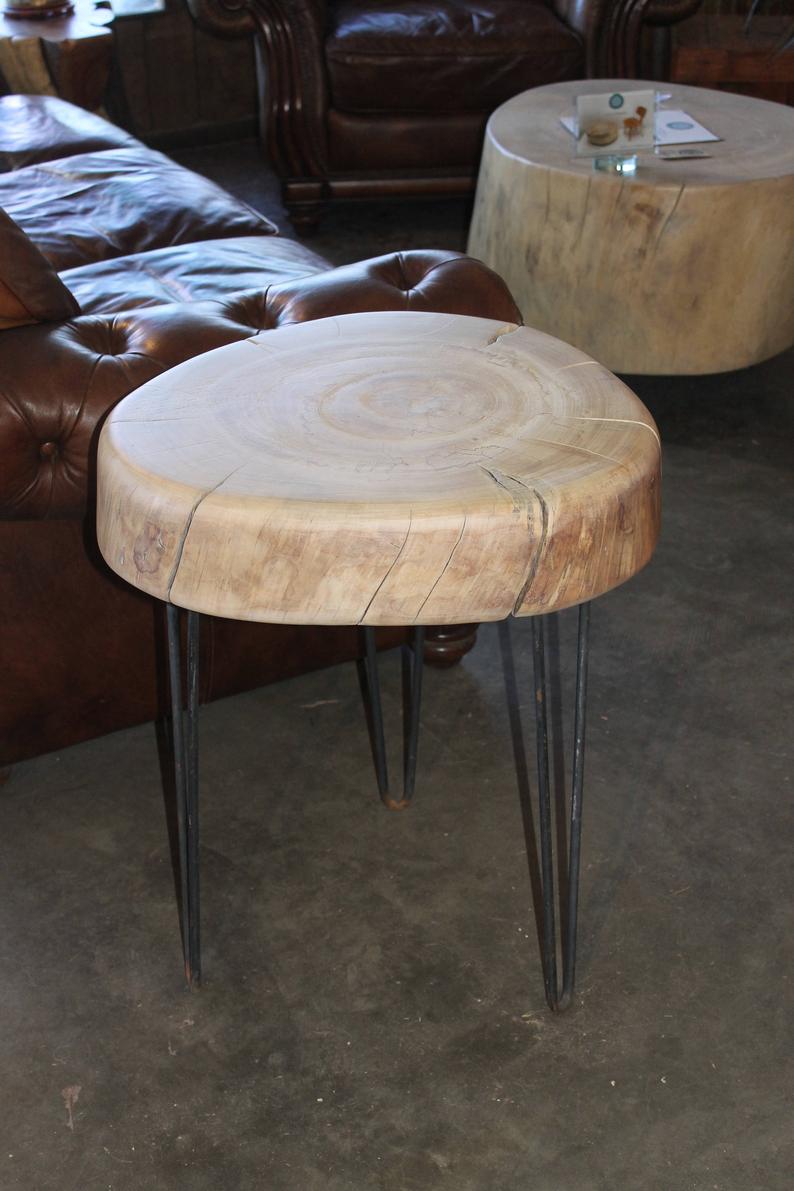 tree stump side table