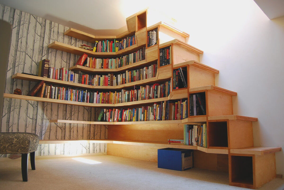 unique book shelf