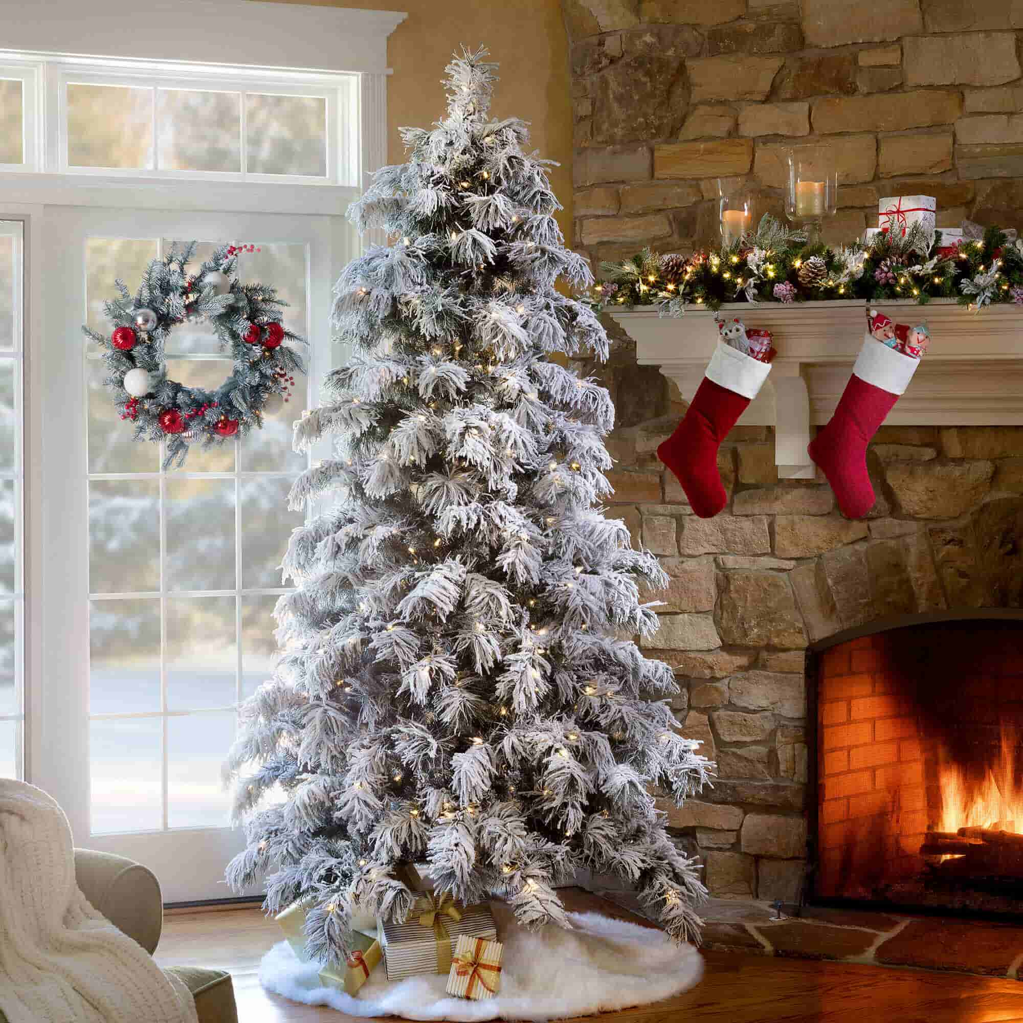 How to make a DIY Flocked Christmas Tree? Live Enhanced Decorated Flocked Christmas Tree