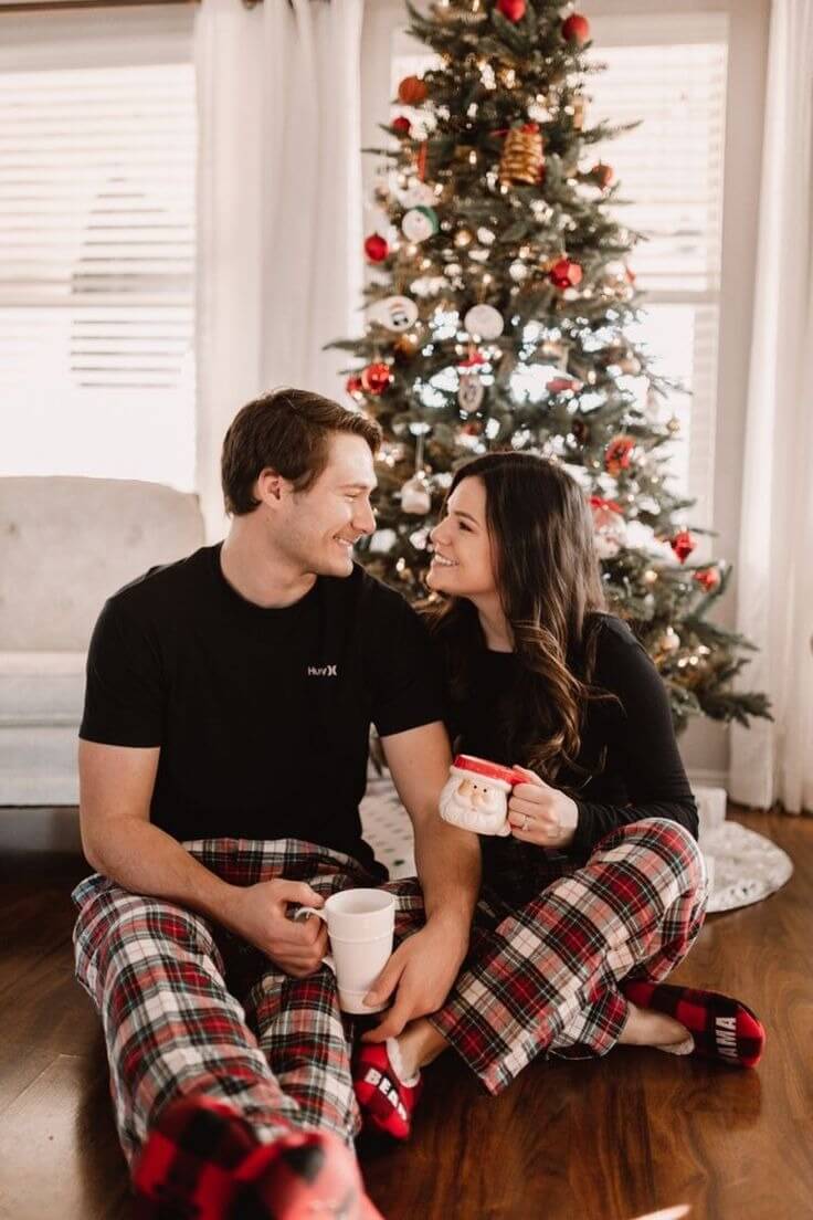 Black T-shirt with Matching Red Pajama