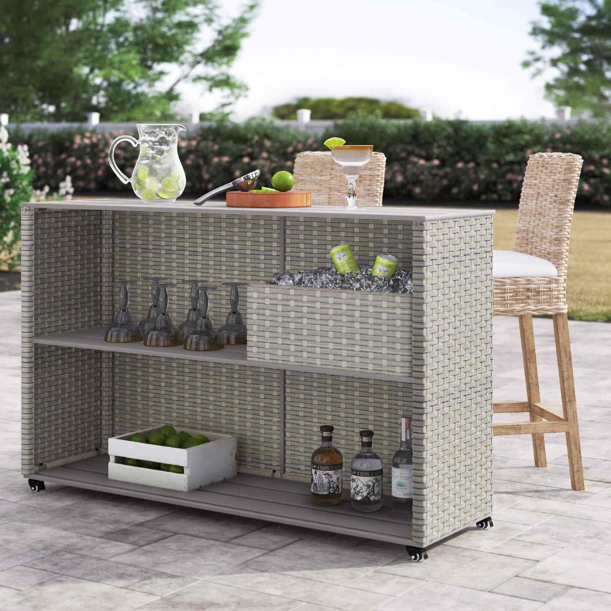 Outdoor bar cart